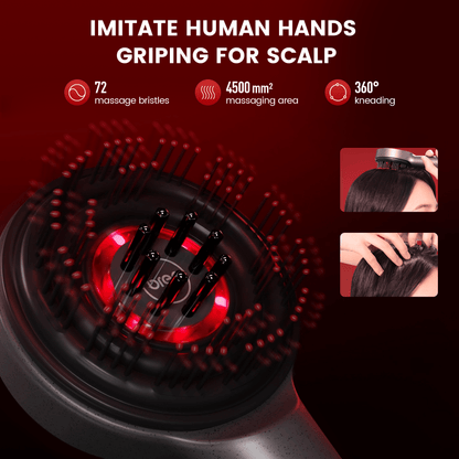 Scalp Massager Brush with Red Light Therapy for Hair Health