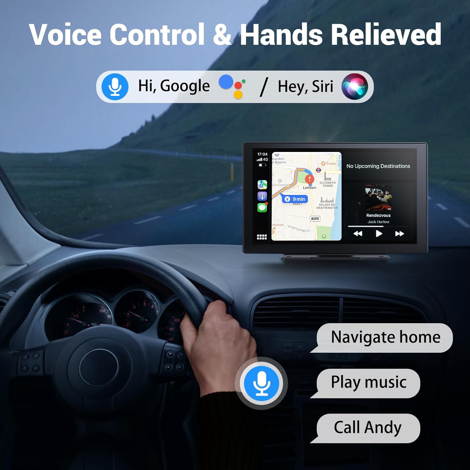 SmartDash - 7-Inch CarPlay Tablet with 4K Dash Cam & Voice Control 7