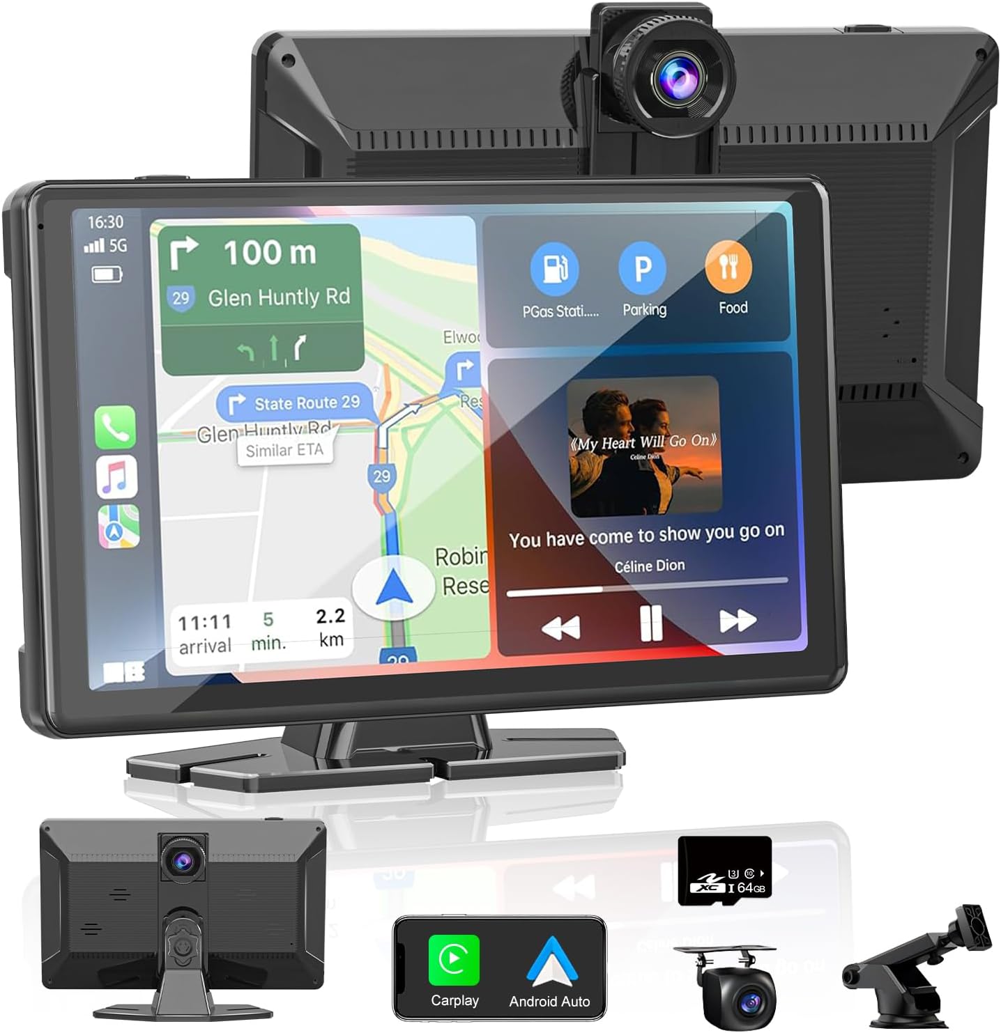 SmartDash - 7-Inch CarPlay Tablet with 4K Dash Cam & Voice Control 9