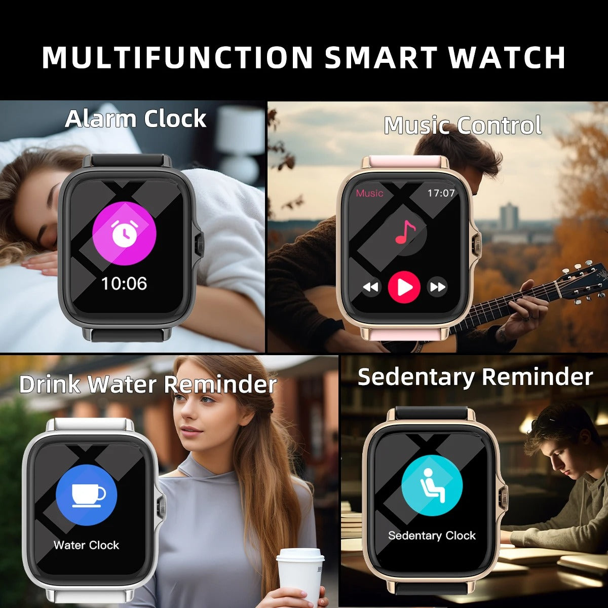 Waterproof Smart Watch with 1.83 Touchscreen, Fitness Tracker, Heart Rate Monitor, IP67 Rating, Compatible with iOS and Android 6