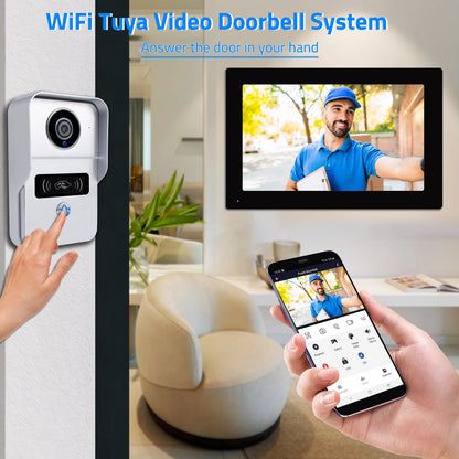 Wireless 1080P Video Doorbell Camera with 7-Inch Touch Screen and 32GB SD Card – Smart Home Intercom System 1