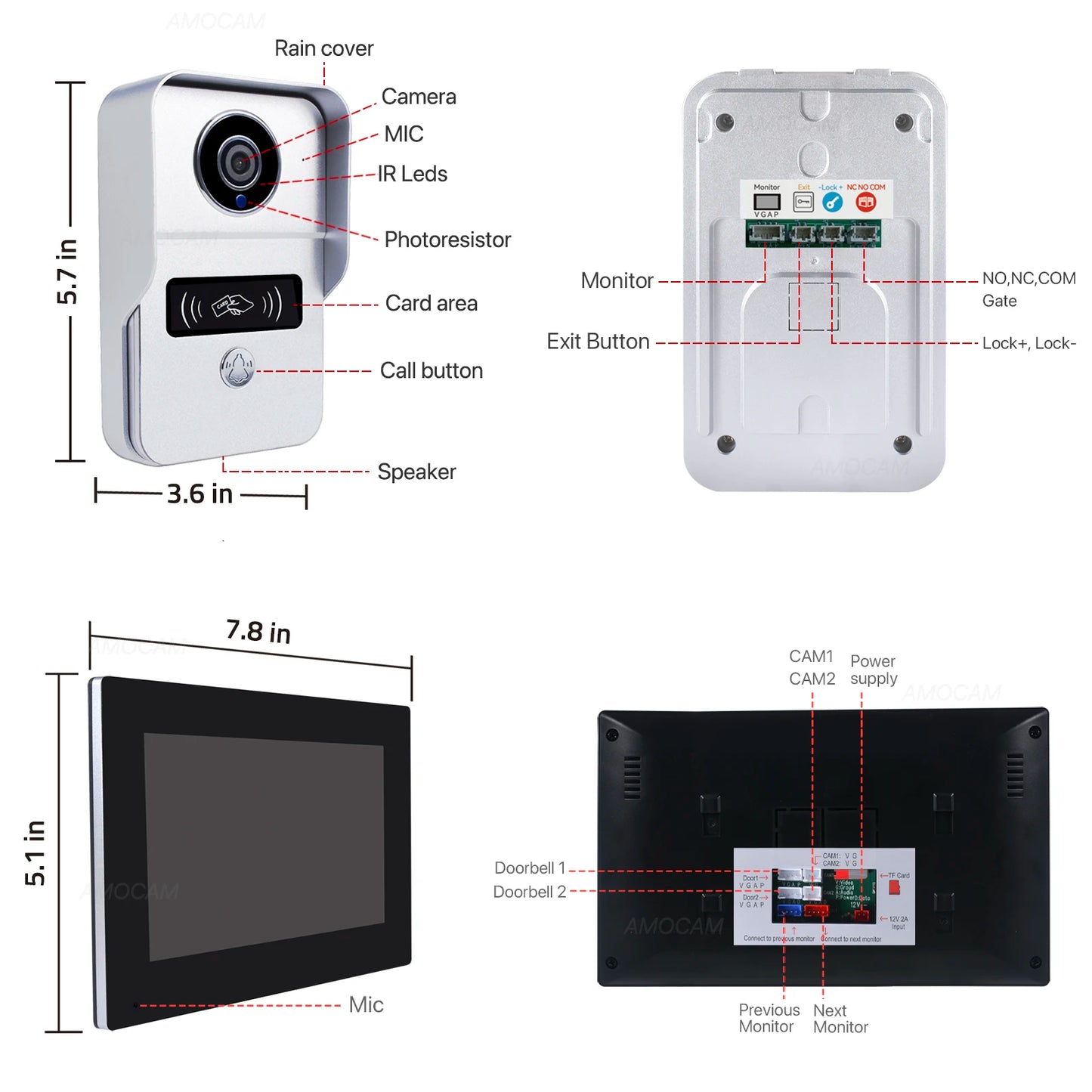 Wireless 1080P Video Doorbell Camera with 7-Inch Touch Screen and 32GB SD Card – Smart Home Intercom System 5