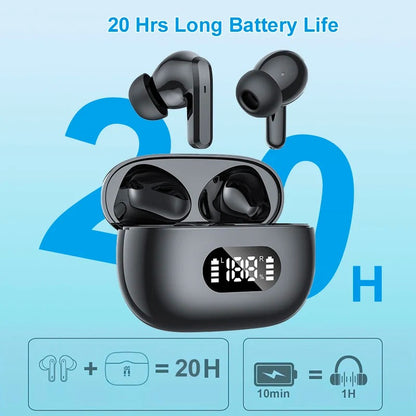 Wireless Bluetooth Earbuds with 40dB Noise Cancelling and 6-Mic ENC Technology – Ergonomic Design and LED Battery Display 2