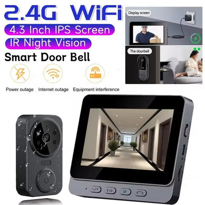 Wireless Video Doorbell Camera with 4.3-Inch Screen, Night Vision, Motion Detection – Smart Home Security Solution 3
